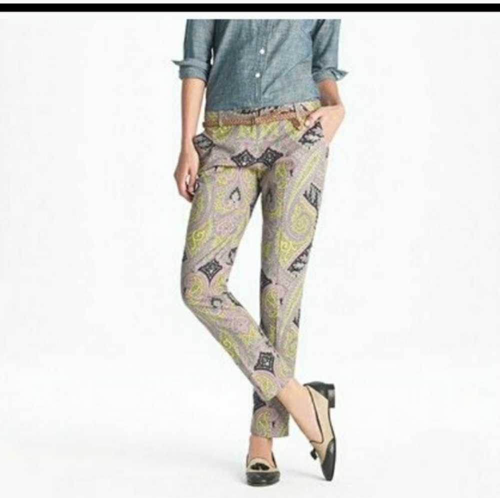 J.CREW PAISLEY PRINT CAPRI, Size 2
